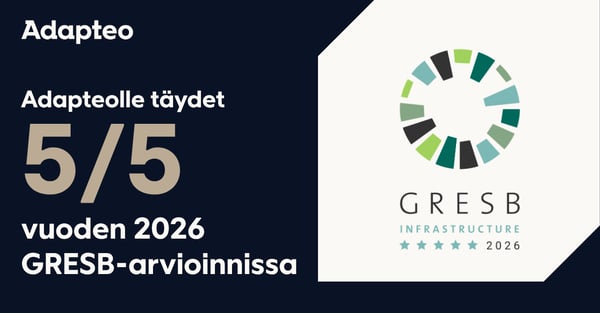 Adapteo Group saavutti täydet viisi tähteä vuoden 2026 GRESB-arvioinnissa